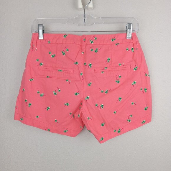Old Navy - Mid-Rise Everyday Walking Shorts 5" | Size 4 | Coral & Palm Trees - Picture 15 of 16